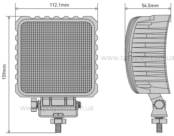Розміри Led ліхтаря Kramp LA10047