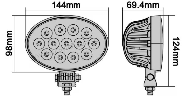 Розміри Ліхтар Led-фара Kramp LA10039