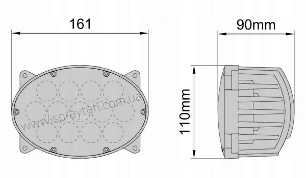Розміри Ліхтар Led-фара Kramp LA10559
