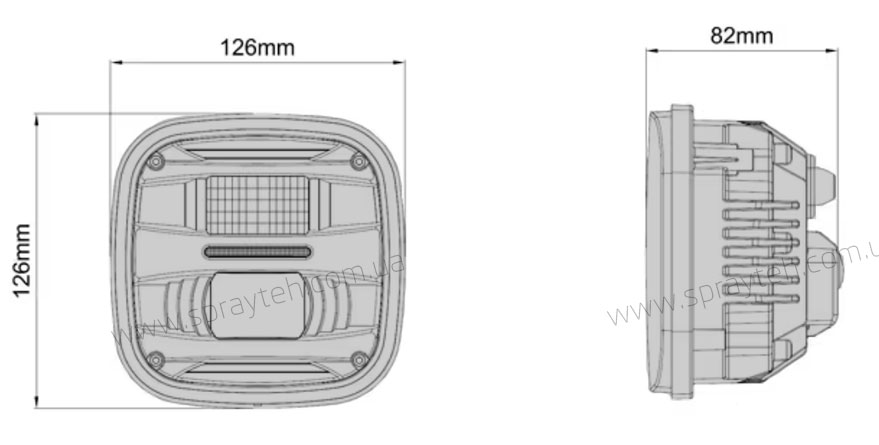 Розміри Ліхтар Led-фара Kramp LA80070