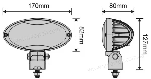 Розміри Led ліхтаря Kramp LA10448
