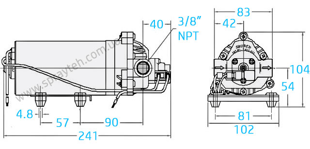 Розміри Pentair Shurflo 8030-813-239